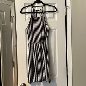 Black and white striped dress